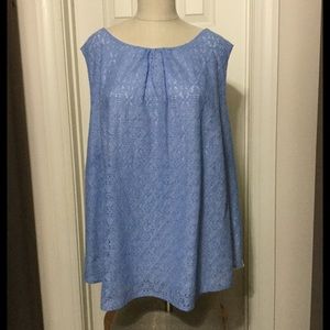 The Limited blue top with lace overlay